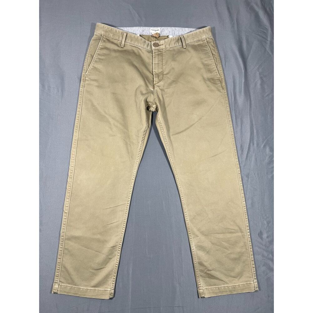 Dockers Slim Chino Pants Mens 36x29 Khaki Cotton Stretch Tapered Leg Flat Front